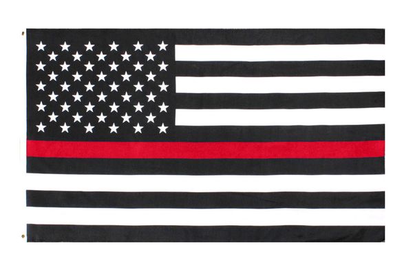 

direct factory wholesale 3 by 5 ft polyester united states of american fire fighter thin red line flag