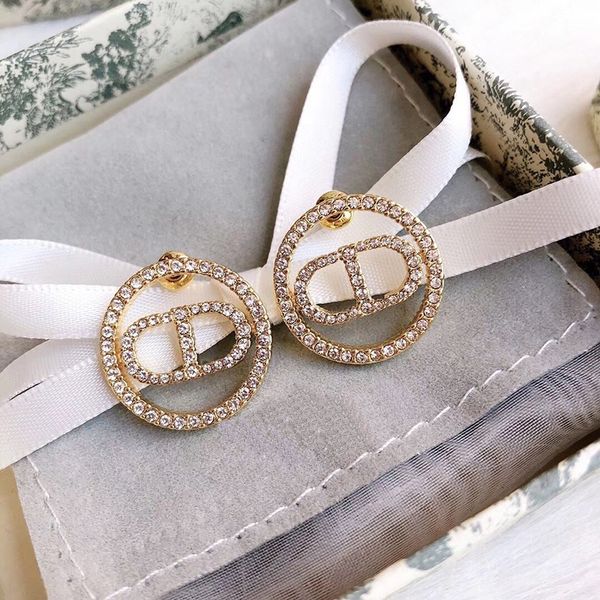 

c1918 s925 silver needle new inlay diamond letter ring earrings simple personality joker star with geometric earrings, Golden;silver