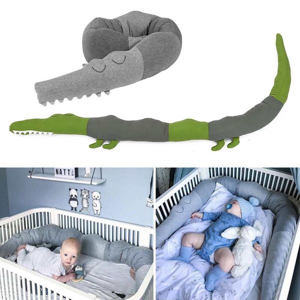 

185cm newborn baby bed bumper children crocodile pillow bumper infant crib fence cotton cushion kids room bedding decoration acc