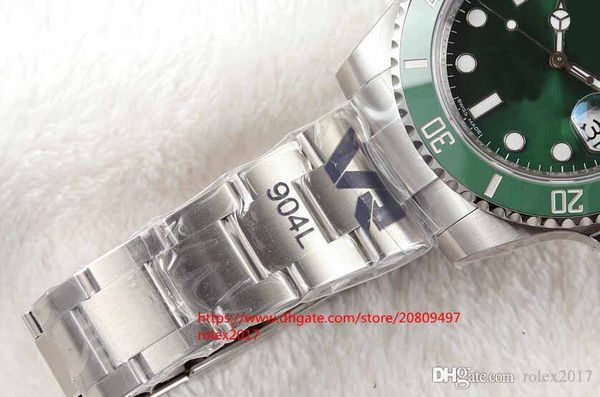 

Mens Luxury Top Quality watch vr 904L Steel 40mm 116610 116610LN green Ceramic ETA CAL.3135 Movement Automatic Watch sell like