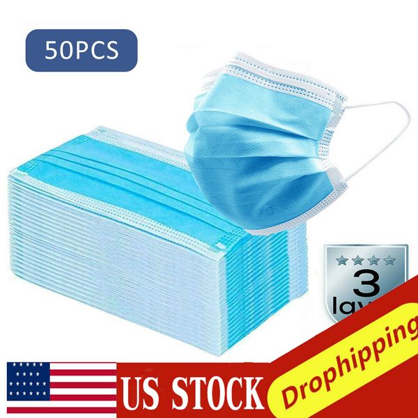 

5/100pcs disposable 3 layers face masks dustproof mask facial protective cover masks anti-fog anti-virus earloop masks