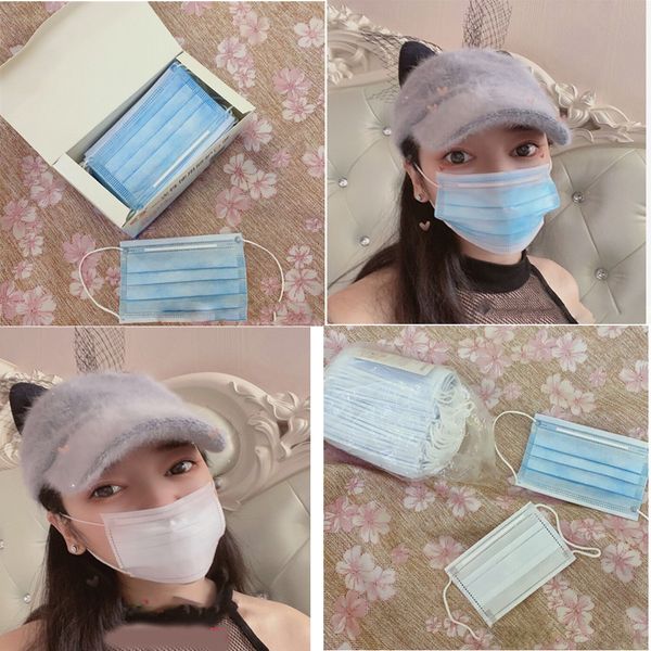 

mask ffp2 face mask dhl fast drop shipping 100% cotton disposable anti dust face mouth blue kids children face mask