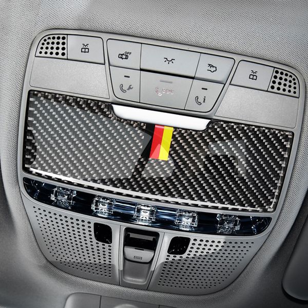 

carbon fiber car interior reading light panel cover trim car sticker for mercedes c class c180 c200 w205 glc accessories