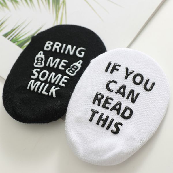 

winter baby socks boy girl socks 2pair infant baby boys girls cartoon letter print anti-slip step sock y903, Pink;yellow