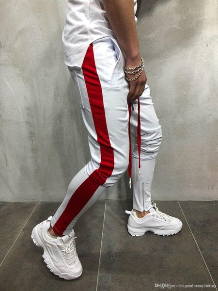 

мужские hiphop танцующий street jogger штаны pantlones мода карандаш zipper дизайнерские штаны sweatpant спортивная одежда, Black