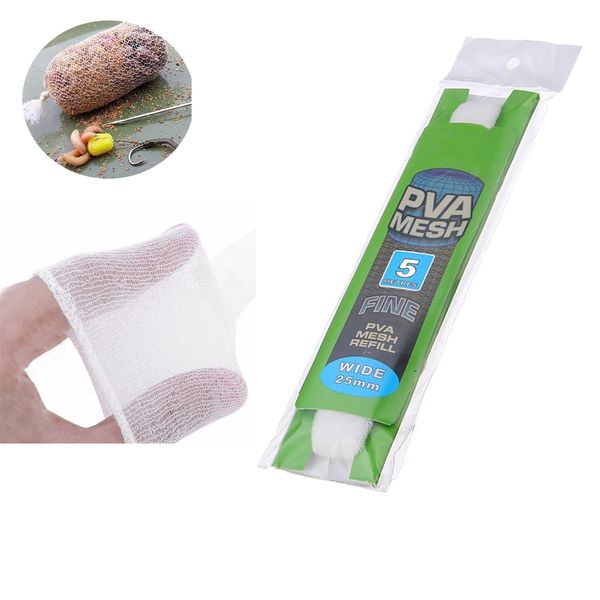 

5m pva narrow fishing net soluble bait bag protect fish net