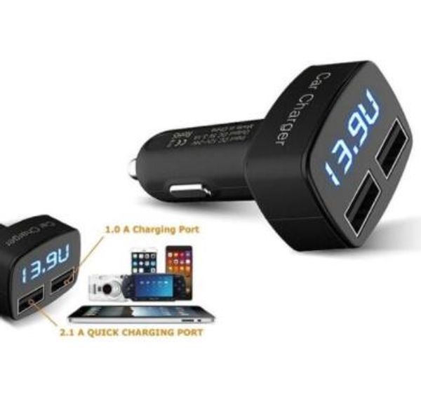 

new dual usb ports 3.1a car cigarette lighter charger 12v/24v digital led voltmeter ing