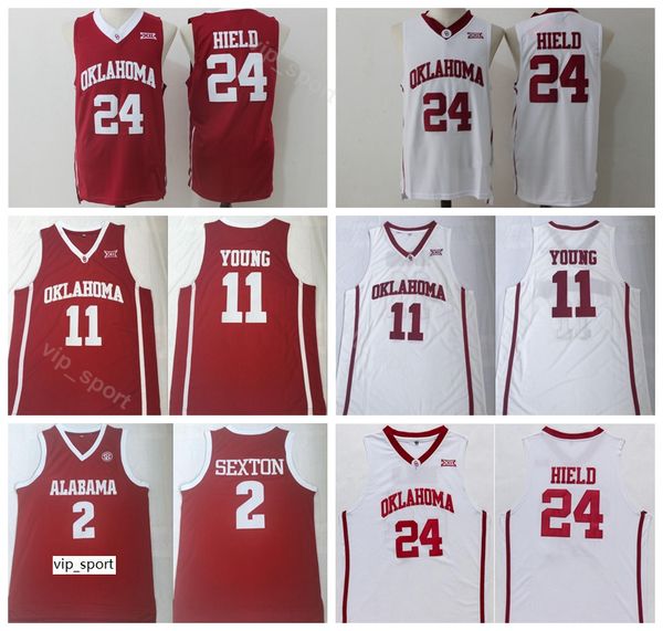 

college trae young jersey 11 men oklahoma sooners basketball collin sexton 2 buddy heild jersey 24 team color red white university sale, Black