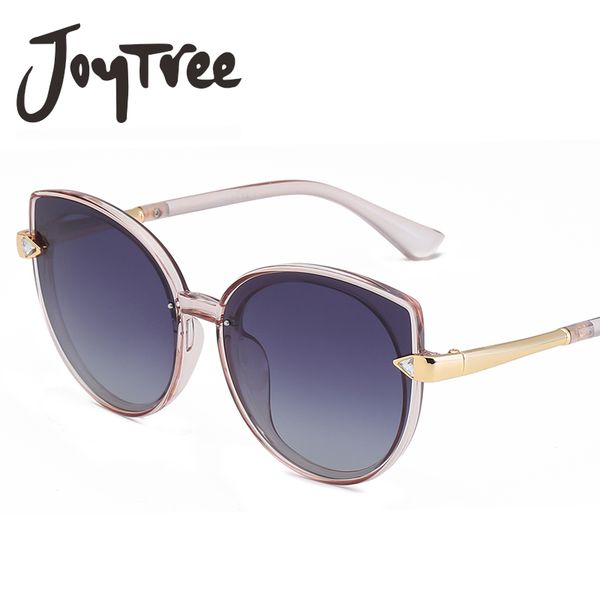

joytree 2019 new fashion luxury cat eye vintage retro polarized sunglasses women/men brand designer glasses lady sun glass uv400, White;black