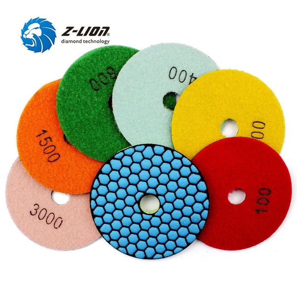 

z-lion 4" 100mm dry polishing pads sharp diamond sanding disc for marble granite stone surface edge polisher disc