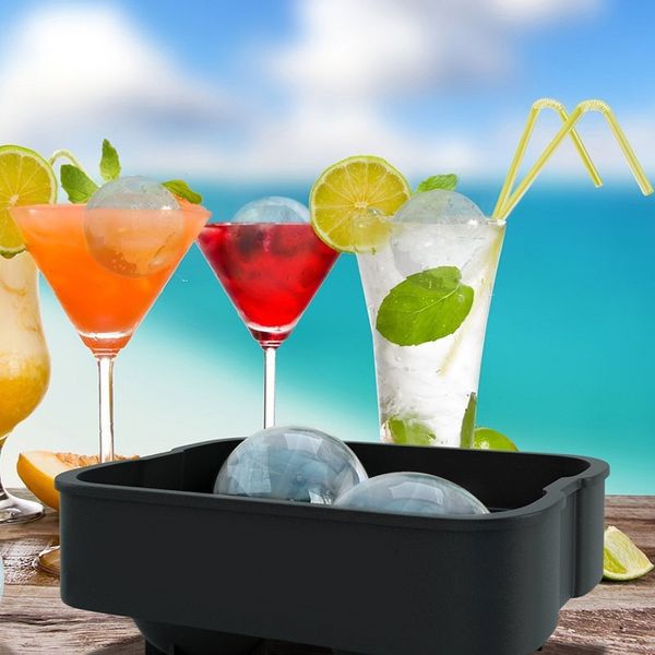 

ice cube tray maker mold cocktail whiskey food safe silicone spherical round ball ice cream maker for party bar kitchen tools