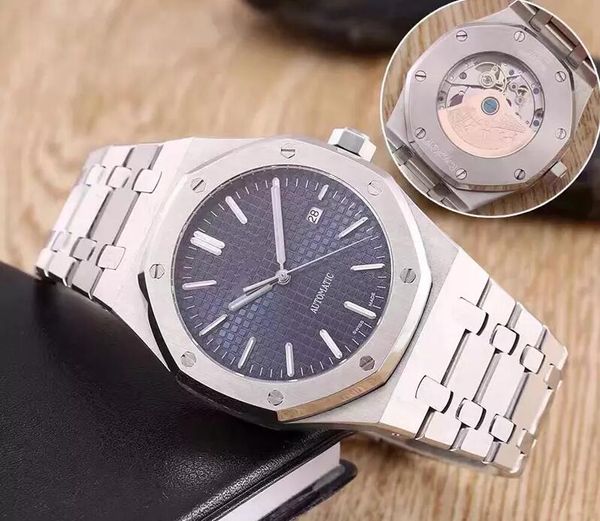 

8 styles watch for men fashion classic style 42mm stainless steel strap automatic movement wristwatches sapphire 15400st, Slivery;brown