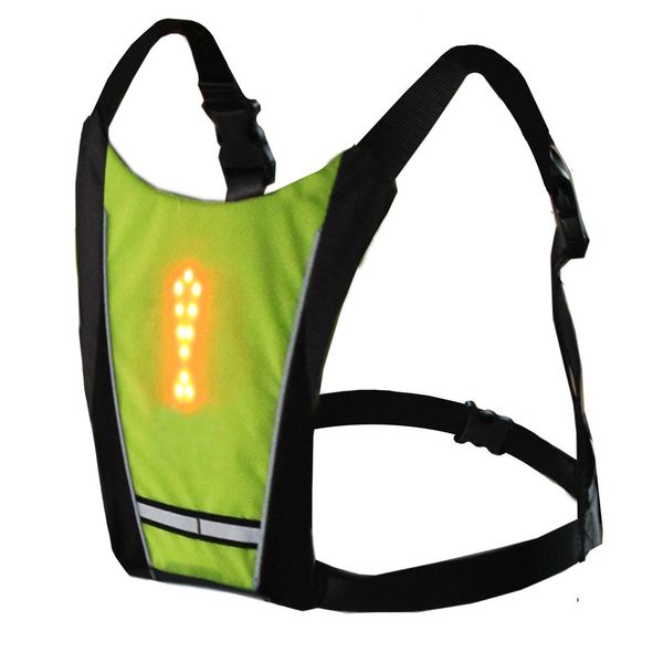 

led turn signal light reflective vest waist business travel lapnight cycling running walking, Black