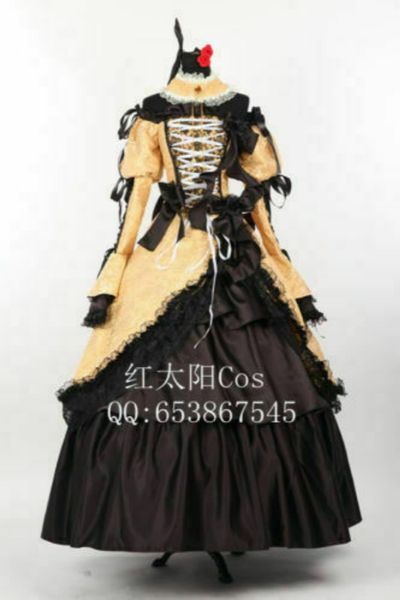 

vocaloid kagamine rin daughter of evil halloween dress cosplay costume, Black;red