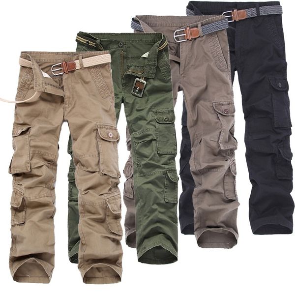 

mens designer tooling casual outdoor large size pants pure cotton, Black