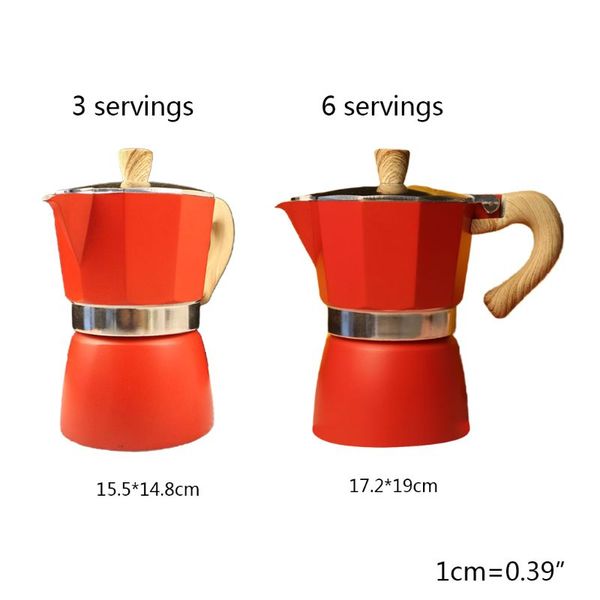 

cooking moka espresso octagonal coffee maker aluminum percolator stove 3/6 cup