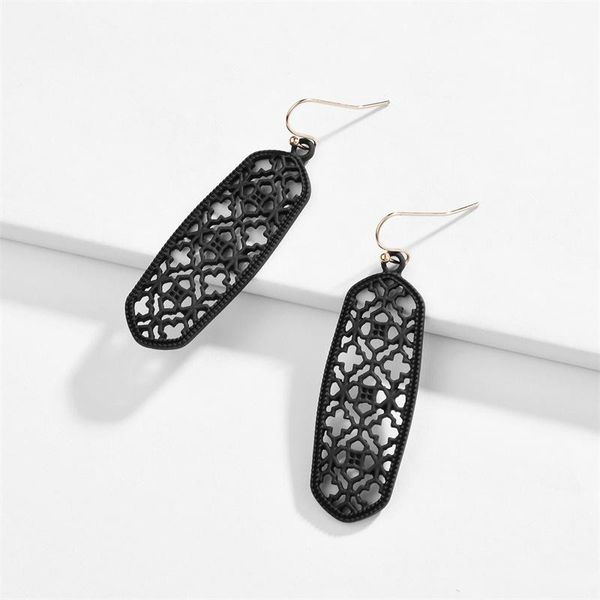 

fashion kendra style scott metal hollow cross flower frame earrings dangle earrings for women party gift, Golden