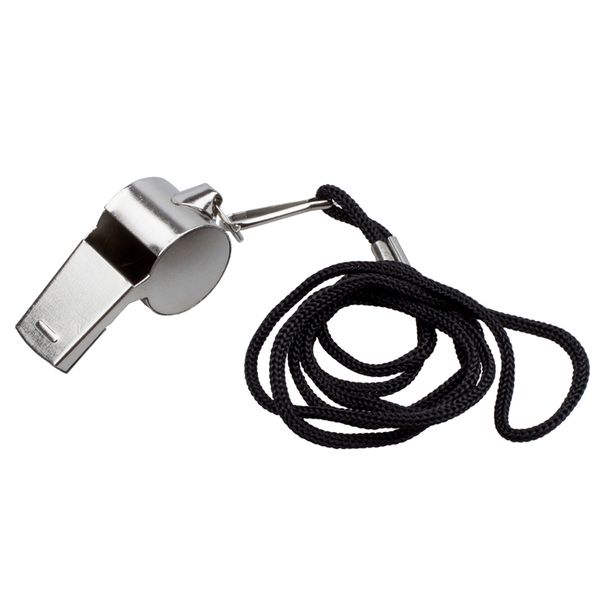 

new metal referee whistle and lanyard football soccer, Black;white