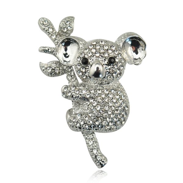 

ювелирные изделия симпатичные кристалл rhinestone коала брошь pin austrial national treasure аксессуар моды для животных подарков, Gray