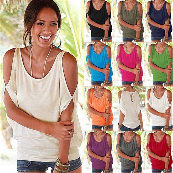 

women's less bat loose all-match t-shirt casual 11 t-shirt shoulder strap shoulder strap colors, White