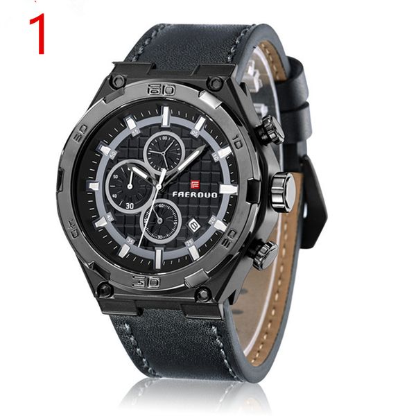 

in 2019, new men quartz watch, high-quality outdoor sports men's wristwatch strap, fashion business watch, male92, Slivery;brown