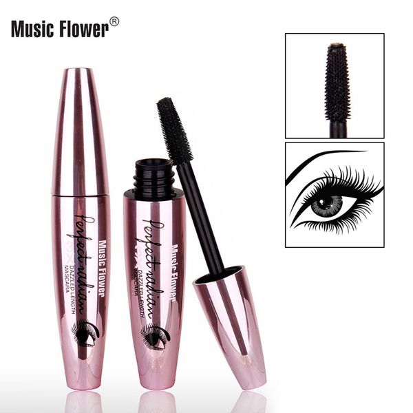 

music flower mascara 4d fiber lashes silk mascara waterproof rimel 3d thick black lash eyelash extension lengthening eyes makeup