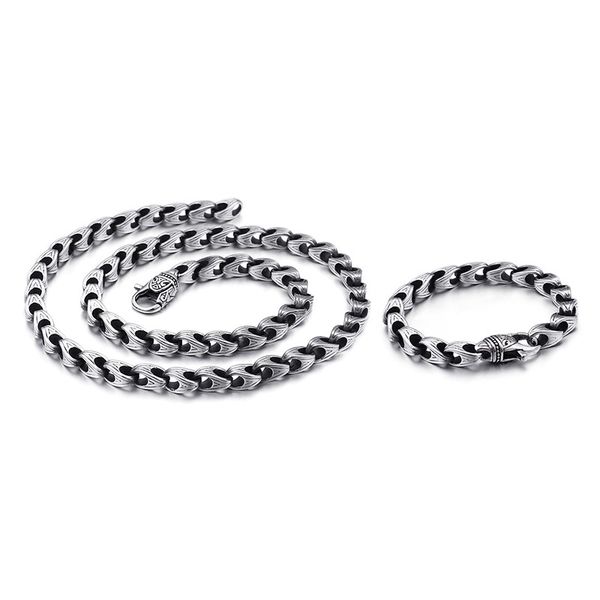 

chains european and american men's titanium steel chain jewelry fashion trend necklace, Silver
