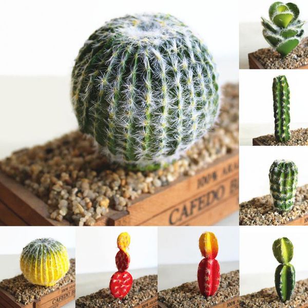 

1pc simulation plants creative diy landscape fake cactus garden vivid succulents wedding home office decors artificial plants
