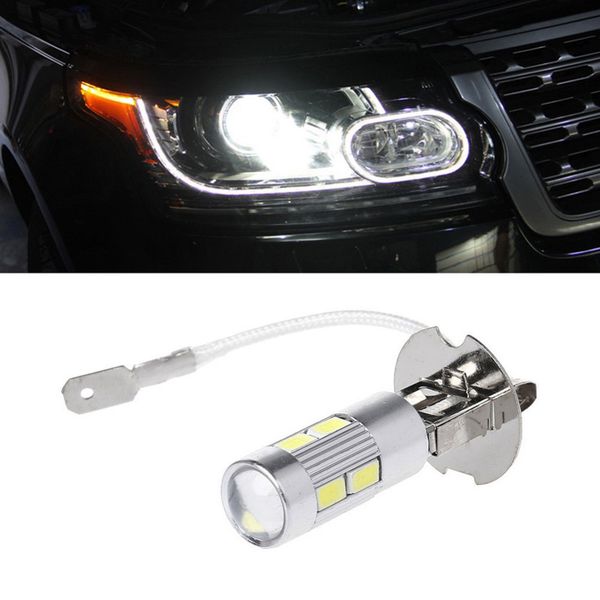 

2pcs/lot car light h3 led high power long lifespan led fog running light bulb 10smd 5630 5730 super bright auto bulb #272121