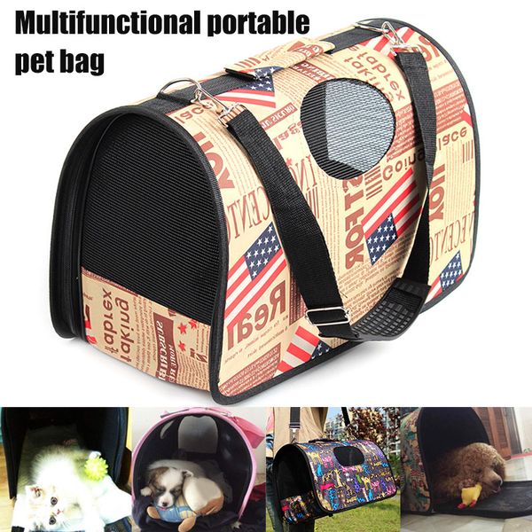 

pet bag cat and dog carrying bag portable pet travel carrier cage freight kennel soft comfy puppy kitty outdoor htq99