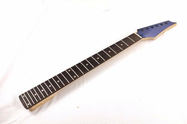 

24 fret maple rosewood guitar neck replacement blue finished headstock