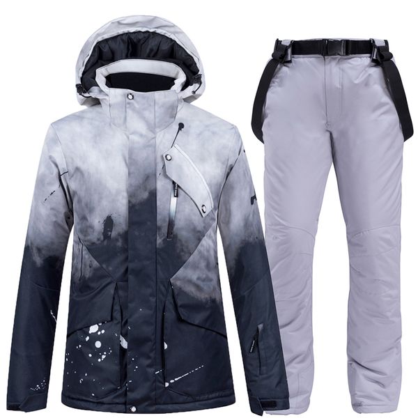 

new thick warm women ski suit waterproof windproof ski and snowboarding jacket pants set women winter suits outerwear