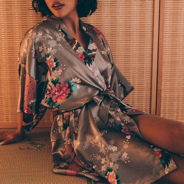 

pijamas для женщин сексуальное белье xxxl сексуальная невеста невесты свадебное туалетный robe gray lady кимоно платье большой размер повсед, Black;red