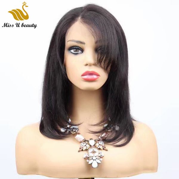 

bob wigs side part straight 13x6 front lace virgin human hair wig for black women
