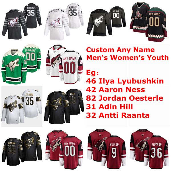 

s-6xl arizona coyotes 2020 all-star hockey jerseys 46 ilya lyubushkin jersey aaron ness oesterle adin hill antti raanta custom stitched, Black;red