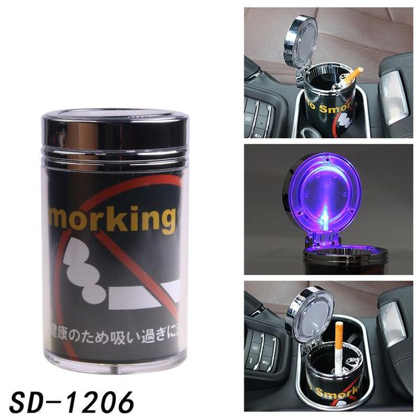 

borzecki led car ashtray with solar energy led blue advanced ashtray sd-1206