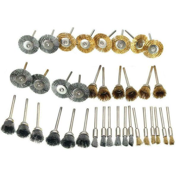 

36pcs wheel mini stainless steel metalworking rotary tools durable accessories wire brush set polishing descaling deburring