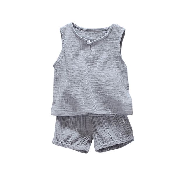 

cotton linen toddler baby boys clothes set kids boy summer sleeveless t shirt+ shorts girls boys clothes 2pcs children clothing, White