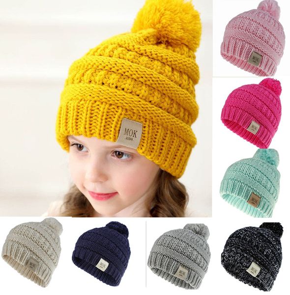 Acheter 2019 Knit Kid Crochet Hat Beanies Avec La Boule Fille Garçon Dhiver Pompon Chaud Caps 11 Couleurs De 262 Du Dreamkids Dhgatecom
