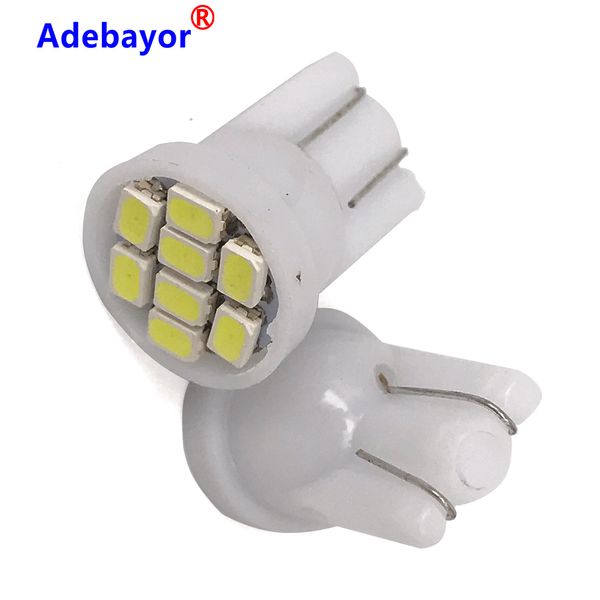 

2000pcs adebayor t10 1206 3020 8smd w5w 194 168 192 auto car wedge 8 leds smd clearance light bulb lamp styling wholesales white