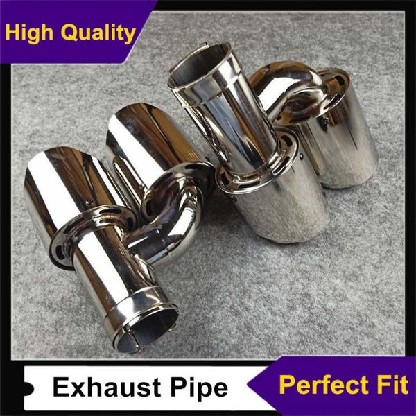 

a pair new model h style car universal strong 304 stainless steel exhaust tail pipes car muffler tips