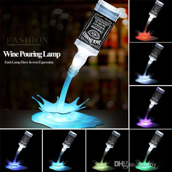 

Новинка наливай лампу LED Night Light Wine Pour Wine 3D перезаряжаемый USB сенсорный выключатель