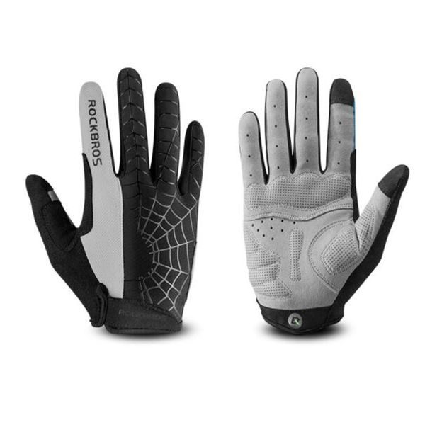 

touch screen gloves padded cycling full finger gloves windproof breathable road bike mountain biking racing gloves sports accessories guard, Black