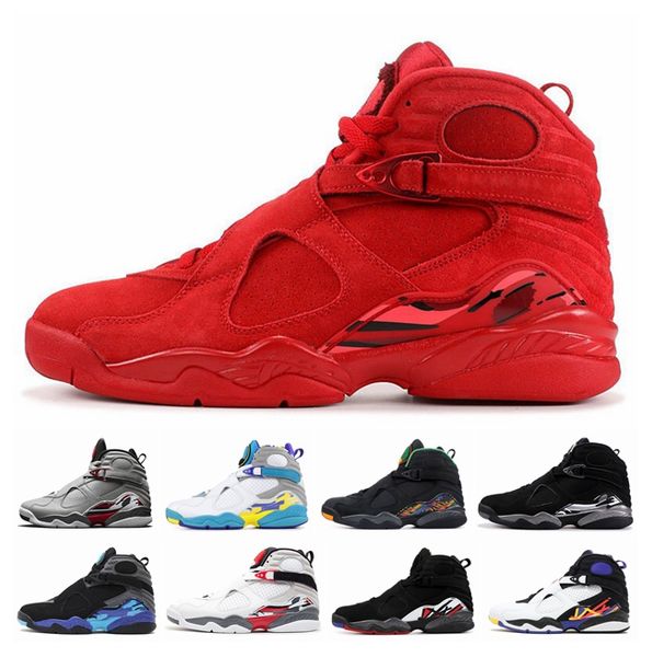 

2019 men basketball shoes 8s 3peat playoff raid valentines day aqua countdown pack 8 mens trainers designer sports sneakers size 7-13