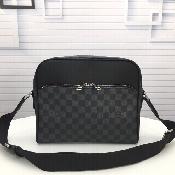 

classic double zipper shoulder bag for men letter real leather shoulder crossbody bags for ladies size:m 33*29*9cm s 30*25*7cm