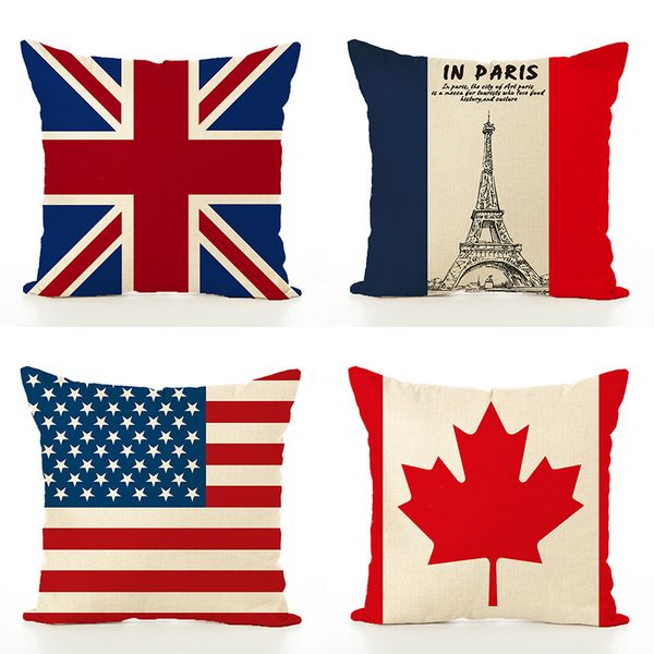 

country flag pillowcase canada english america france china cushion cover living room home decorative pillow case