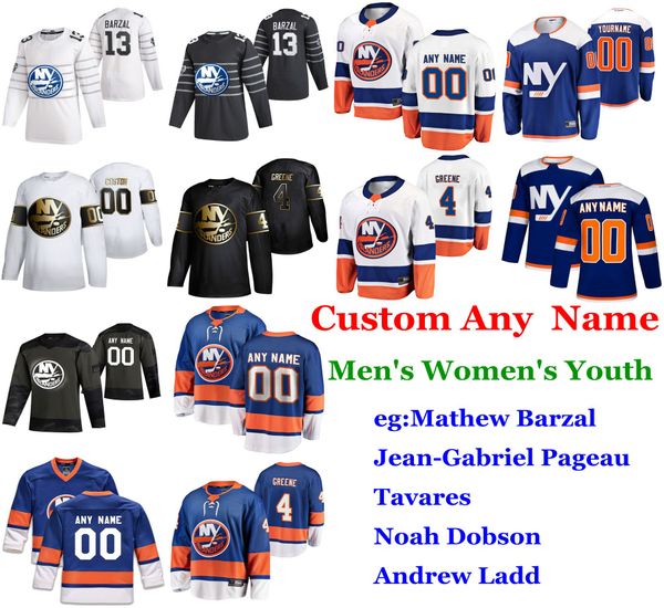 

s-6xl 2020 all-star game new york islanders hockey jerseys mathew barzal jersey jean-gabriel pageau tavares noah dobson custom stitched mens, Black;red