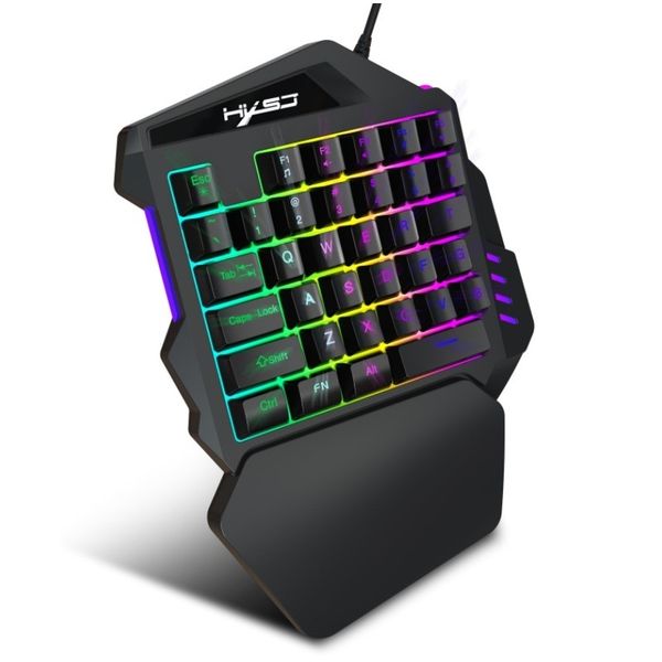 

v100 one-handed gaming keyboard rgb backlit left hand portable gaming keypad mechanical feeling with 35 keycaps for pc mobile