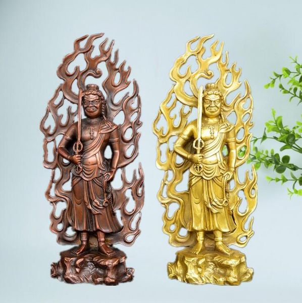 Nascita Buddha Fudo Ming Wang Puro rame Fudo Decorazione Bronzo Buddha Artigianato in metallo