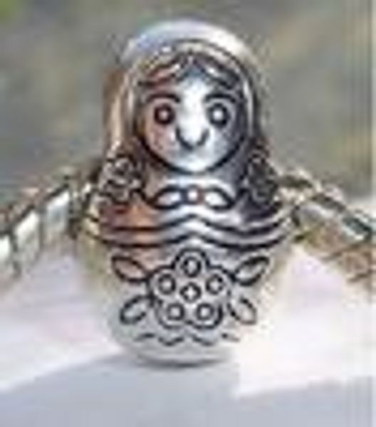 

жарко ! antique silver 50pcs или 200 шт русского doll россия путешествие игрушка big hole европейский бисер для шарма браслет 13x9x9 мм 194, Black